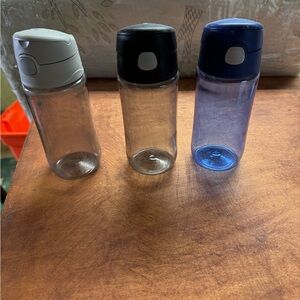 Set of 3 Water Bottles - Black, White, Blue